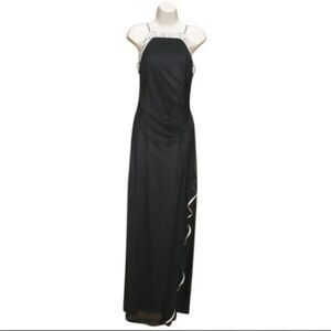 Black Pink Long Corset Gown Dress